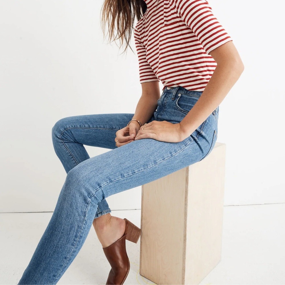 Madewell | Cotton‎ 9" High Rise Skinny Eco Denim Jeans in Regina Wash size 25